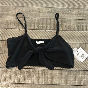 Black Bow Tie Crop Top